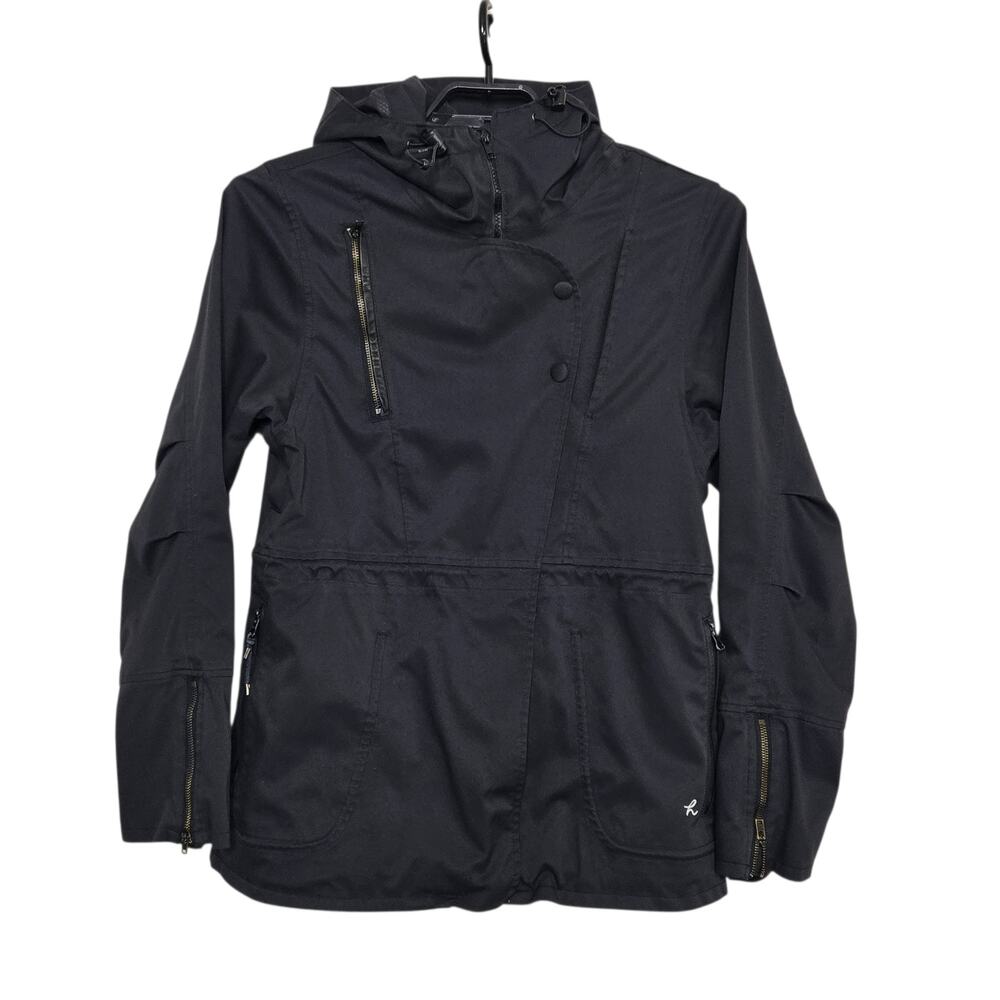 Womens Holden Ski Coat Size Large Snowboard Black Powder Skirt Zip Hood